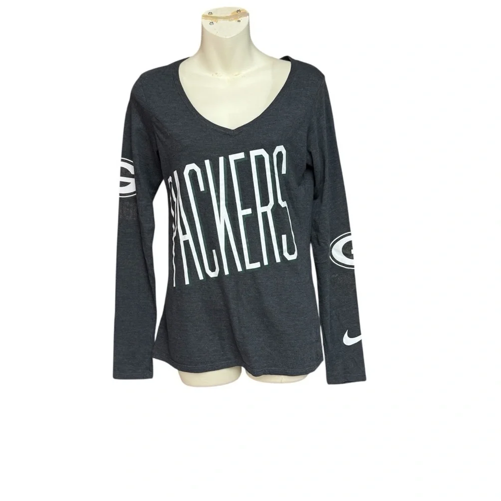 Nike Women's Gray Packers Long Sleeve Tee size small athletic cut